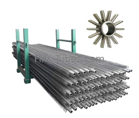 Extrudierte Flossen aus Kohlenstoffstahl Rohr Schwarz lackiert Klarfarbe Festgezackte Flossen 1-5 mm Dicke